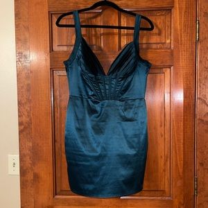 Jade Satin Corset Mini Dress